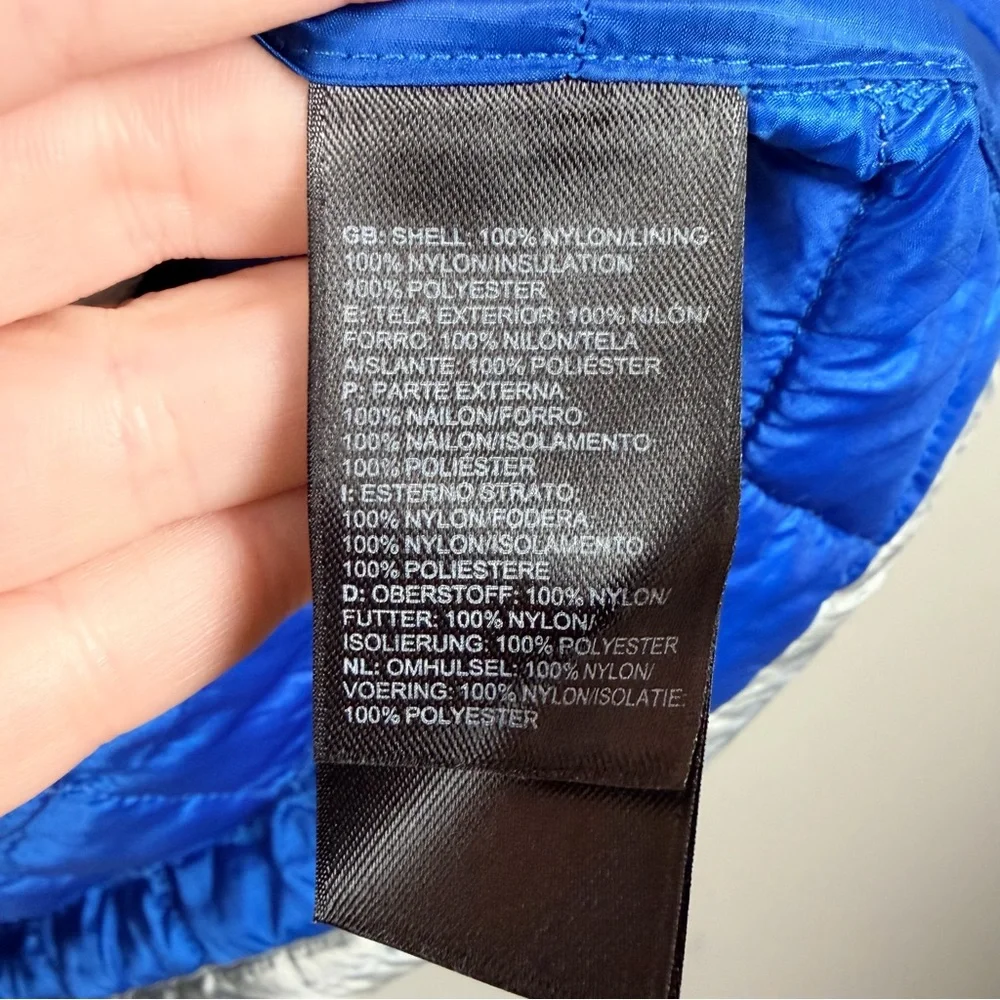 The North Face ThermoBall Vest Mens XXL Gray Blue Full Zip Lightweight‎ Puffer